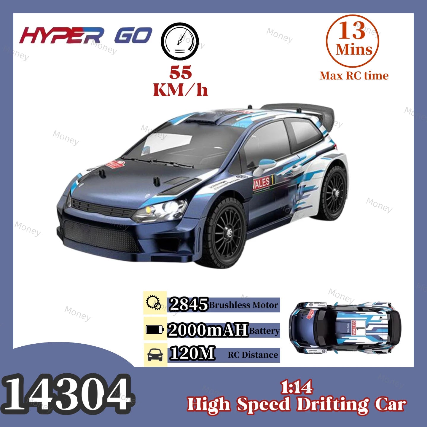 Voiture télécommandée MJX HYPER GO 1:14 14304 2845 à moteur sans balais, châssis métallique, voiture tout-terrain à grande vitesse, jouet RC, 2025