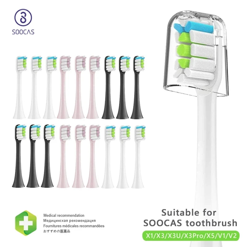 Têtes de brosse de rechange pour Xiaomi SOOCAS X3 X5 V1 X3U, 5 à 10 pièces, têtes de brosse à dents électrique, poils Dupont scellés emballés