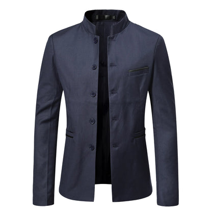 MAO-veste moulante à col montant pour hommes, veste moulante décontractée, Europe et États-Unis, nouvelle mode automne et hiver