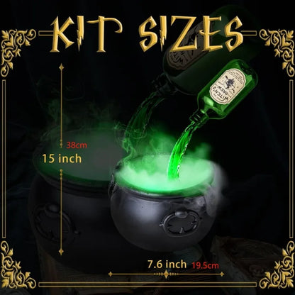 Chaudron de sorcière d'halloween, brumisateur magique, décor de squelette pour fête effrayante Hocus Pocus, accessoires effrayants, décor de fête d'halloween à la maison