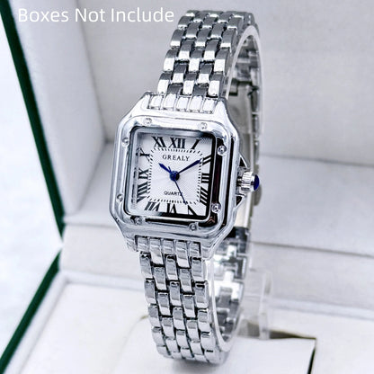 montre lumière or acier inoxydable  montres à Quartz