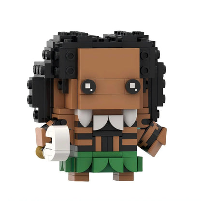 Série d'anime océan merveilleux destin personnage de dessin animé blocs de construction MOC cochon et poulet assemblage modèle Puzzle jouet cadeau d'anniversaire