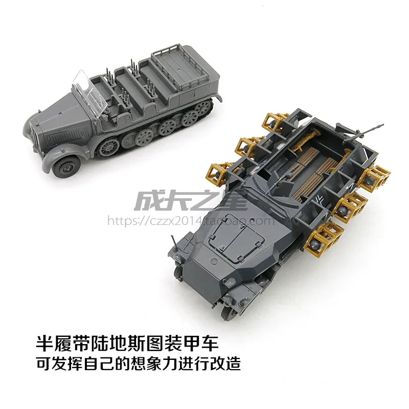 Jouet de voiture militaire pour garçon, véhicule blindé de lancement de fusée, assemblage en plastique 4D, kits de modèles, WWII Stuka Zu Fuss, 1/72