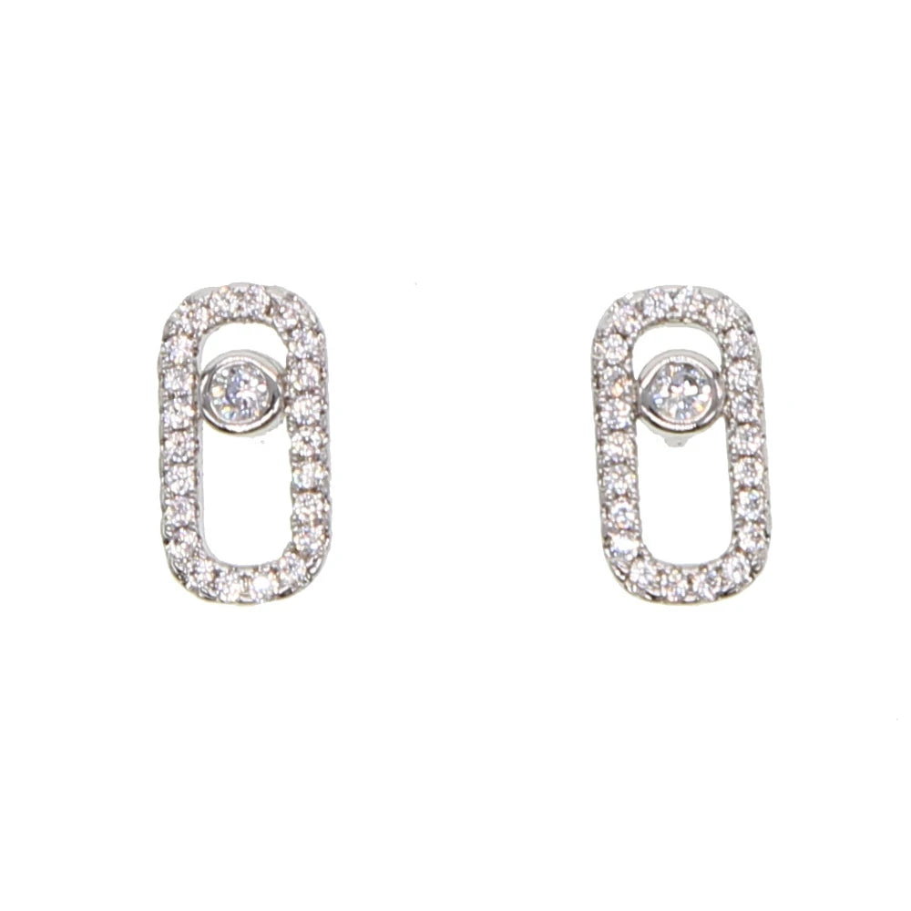 Boucles d'oreilles minimalistes en argent Sterling 925 pour femmes, 1 pièce, sans mouvement, en pierre Cz, bijoux de luxe délicats à la mode