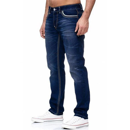 Jean Délavé pour Homme, Vêtement de Loisirs, de Haute Qualité, à la Mode, pour le Printemps et l'Automne, en Europe et aux États-Unis