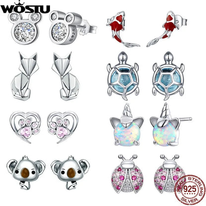 Boucles d'oreilles en argent Sterling 100%, mignon,