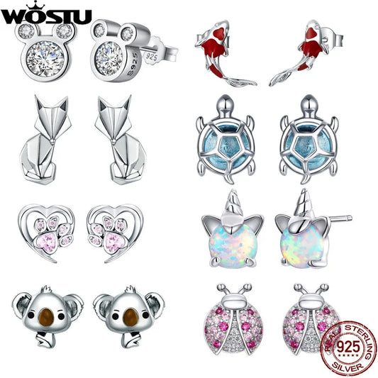 Boucles d'oreilles en argent Sterling 100%, mignon,