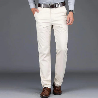 Jean Slim et Décontracté pour Homme, Pantalon Droit de Couleur Unie, Blanc Cassé, à la Mode, Grande Taille, FJ27-38, Été
