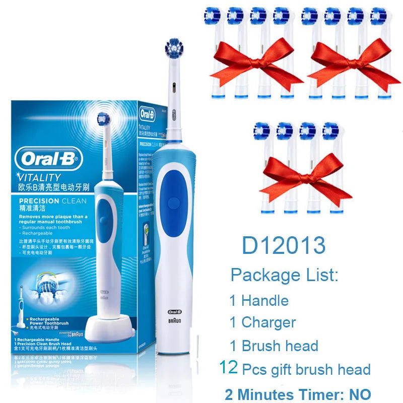 Oral B brosse à dents électrique Rotation nettoyage Oral 3D dent blanche adulte vitalité brosse à dents charge inductive + tête de brosse cadeau