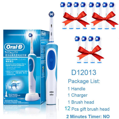 Oral B brosse à dents électrique Rotation nettoyage Oral 3D dent blanche adulte vitalité brosse à dents charge inductive + tête de brosse cadeau