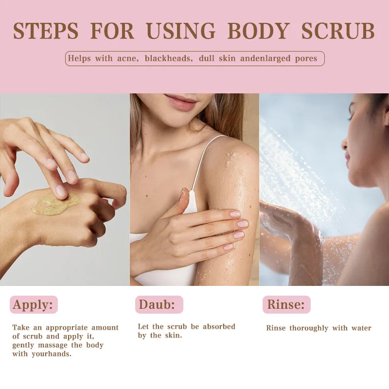 Exfoliant corporel cerise, nettoyage en profondeur, hydratant, Niacinamide, blanchissant, améliore la peau de poulet craquelée, crème exfoliante
