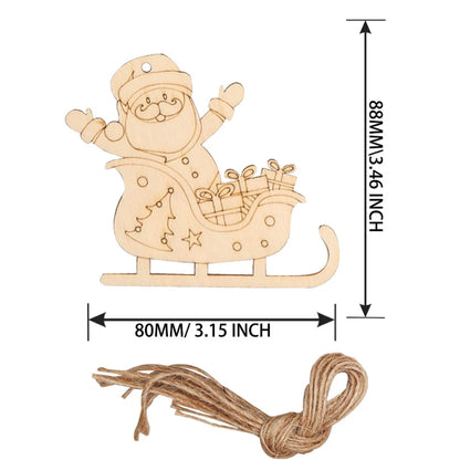 Ornements de confrontation d'arbre de Noël multi-styles, découpes artisanales en bois vierges pour la décoration d'intérieur de bricolage