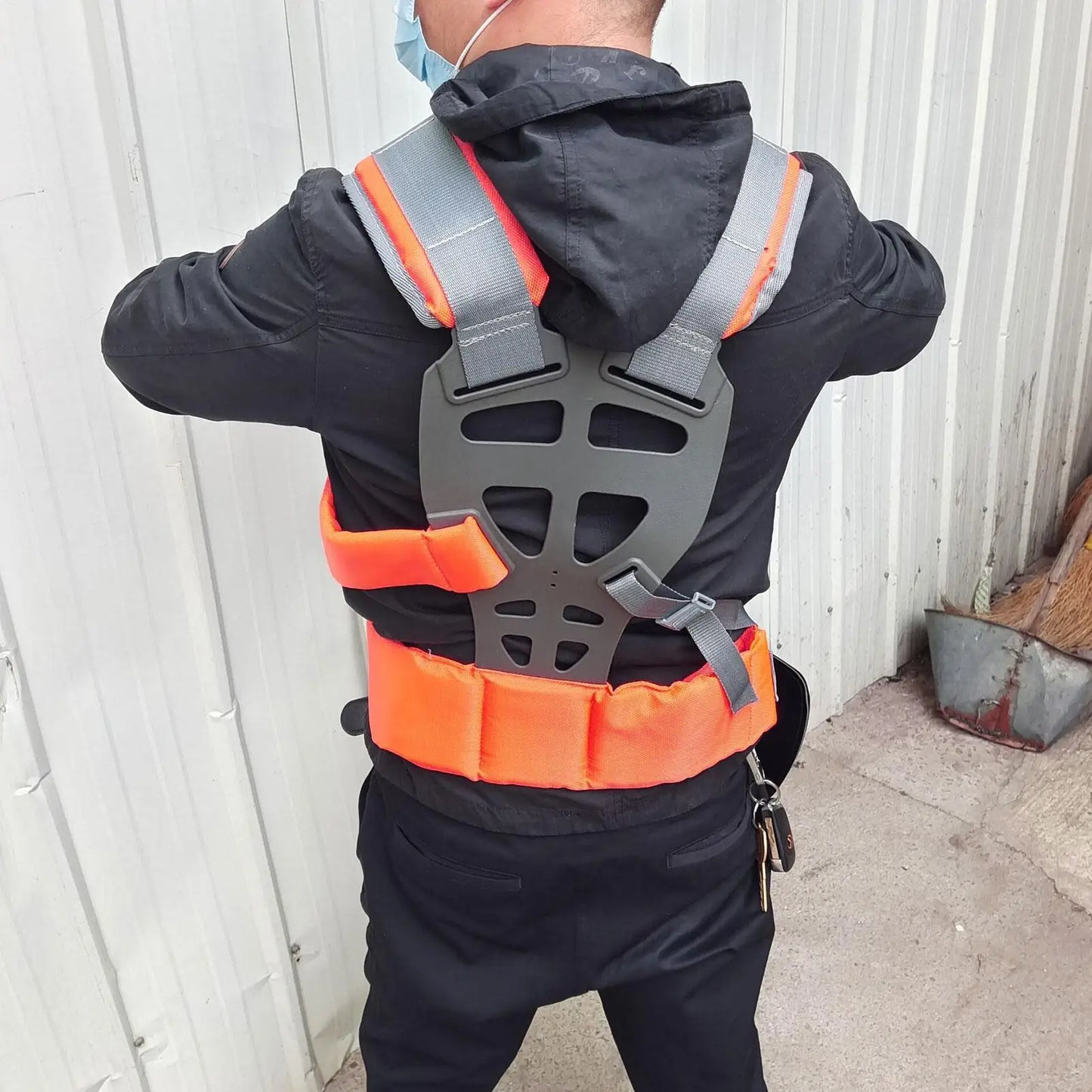 Harnais de débroussailleuse à Double épaule, sangle de coupe réglable rembourrée, ceinture d'outils de jardin permettant d'économiser du travail pour désherbage de tondeuse à gazon