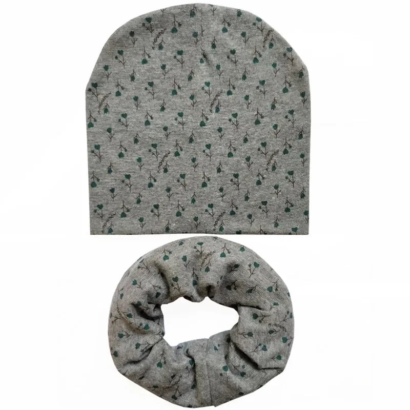 Chapeau en coton imprimé étoile pour bébé, casquette pour tout-petits, écharpe pour bébé, bonnet pour enfants, chapeaux pour garçons et filles, automne et hiver