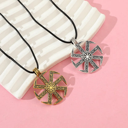 Collier symbole Kolovrat slave pour hommes, roue solaire païenne, Talisman, amulette, chaîne à maillons, pendentif, bijoux religieux pour hommes