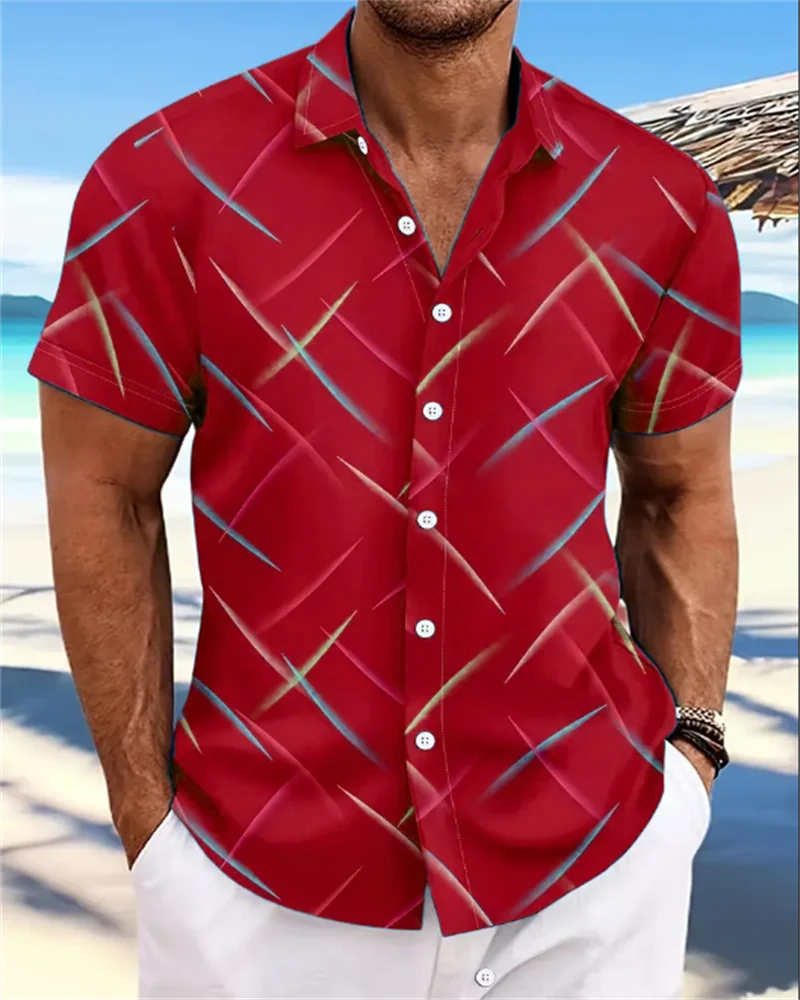 Chemise hawaïenne d'été pour hommes, vêtements d'extérieur, chemise à manches courtes douce et confortable, Extra Large, taille XS-5XL