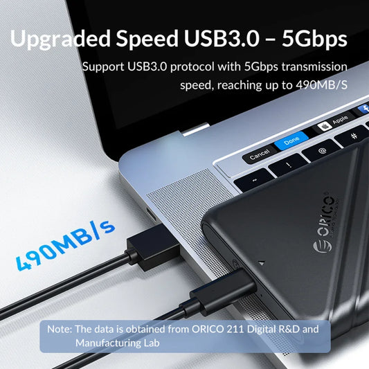 ORICO-Boîtier de disque dur SATA vers USB 2.5, adaptateur pour ordinateur portable, 5 6Gbps HDD SSD, prise en charge UASP, 3.0