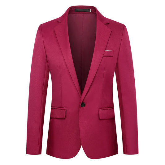 Blazer à bouton unique pour hommes, costumes épissés solides, manches longues, col rabattu, vestes d'affaires, poches Slim, été 2025