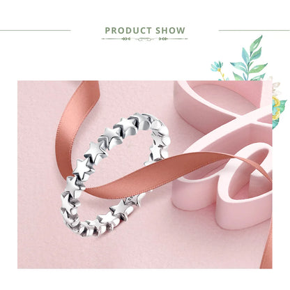 BAMOER offre spéciale véritable argent 925 étoile bague pour les femmes PA7151