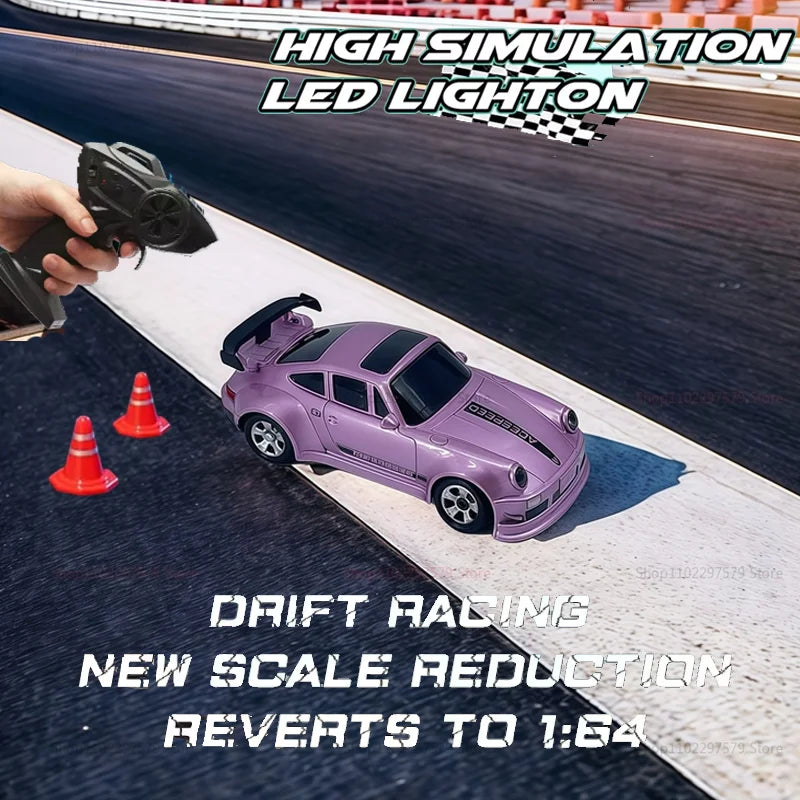 Mini voiture de course à dérive télécommandée 4WD, jouet de bureau tout-terrain à grande vitesse, cadeau pour garçons et enfants, 1/64