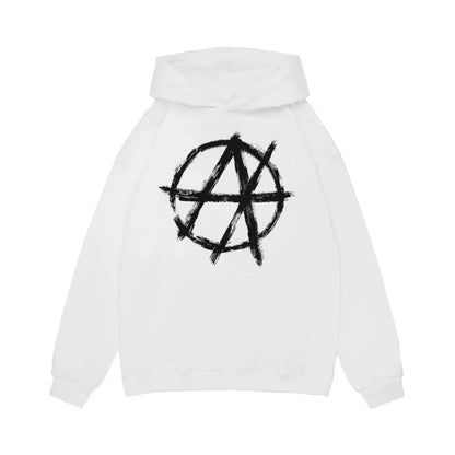 Pull à Capuche avec Imprimé Graphique Antihype pour Homme, Vêtement Streetwear, avec Fermeture Éclair, PVD, Hip Hop, Esthétique, Goth, Y2k, Harajuku
