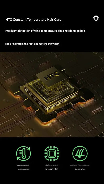 Sèche-cheveux ionique professionnel avec technologie anionaire, air chaud et froid, outil de coiffure léger 5 en 1 pour des éruptions faciles, séchage rapide