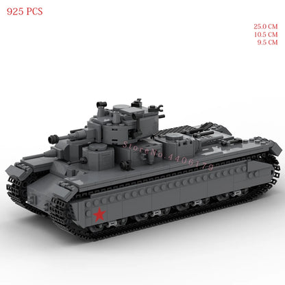Militaire chaud seconde guerre mondiale armée de l'union soviétique T-35 char lourd bataille moscou armes de guerre équipement bloc de construction modèle brique jouets pour cadeau