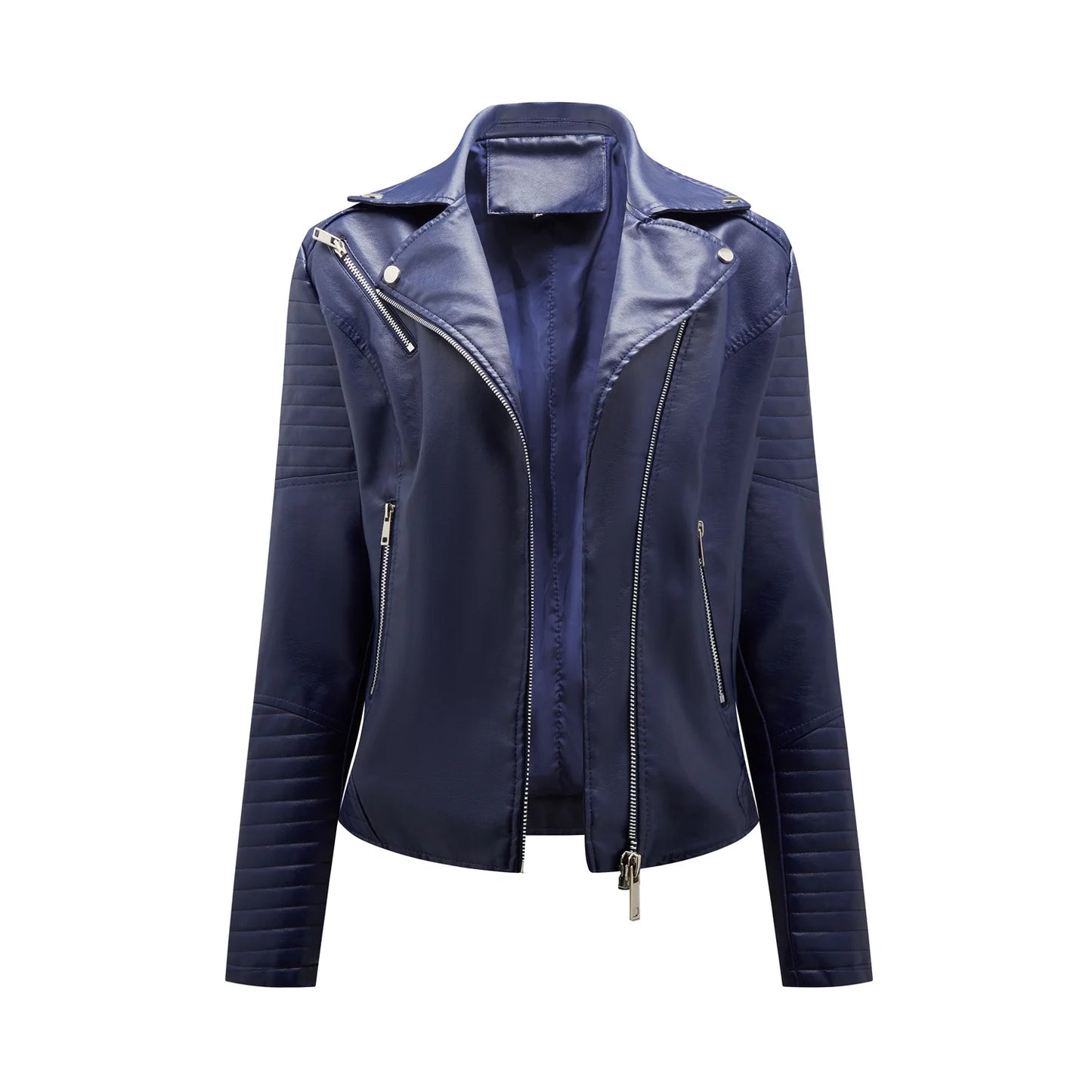 Veste de motard en cuir pour femme, manteau en peau de mouton, rouge, noir, abricot, café, fermeture éclair moto, automne, printemps, 2024