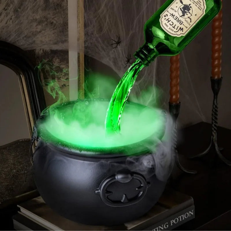 Chaudron de sorcière d'halloween, brumisateur magique, décor de squelette pour fête effrayante Hocus Pocus, accessoires effrayants, décor de fête d'halloween à la maison