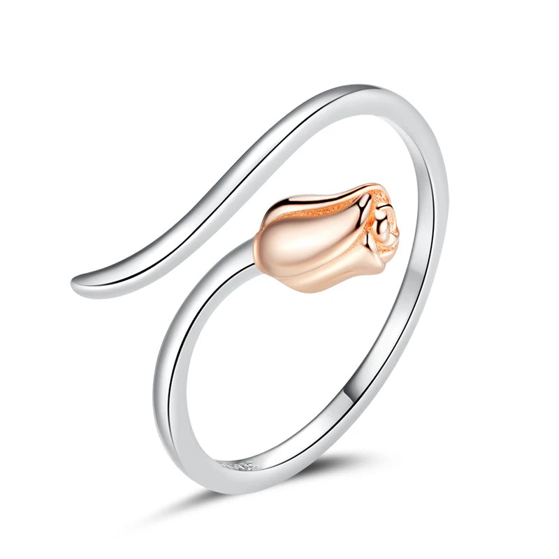 WOSTU-Bagues ajustables en argent regardé 925 pour femme, bijoux originaux empilables, taille ouverte