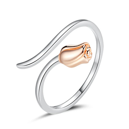 WOSTU-Bagues ajustables en argent regardé 925 pour femme, bijoux originaux empilables, taille ouverte