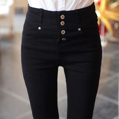 Jean crayon taille haute pour femme, pantalon en denim blanc skinny, leggings coréens, grande taille 34, Vaqueros commandés, Kot Pantolon, décontracté, nouveau
