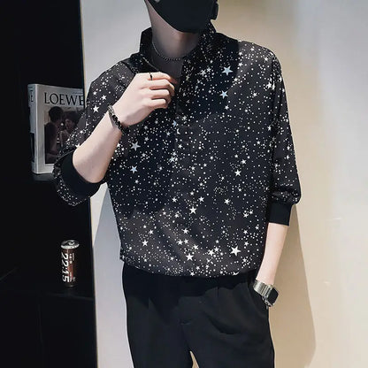 Chemises à col rabattu pour hommes, Streetwear à manches courtes, Vêtements pour hommes, Impression simple, Bouton, Mode décontractée, Printemps, Été