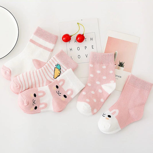 5 paires / lots de chaussettes en coton doux pour enfants garçons filles bébé bande de mode bande chaude automne hiver 0-8 ans chaussettes de dessin animé pour enfants