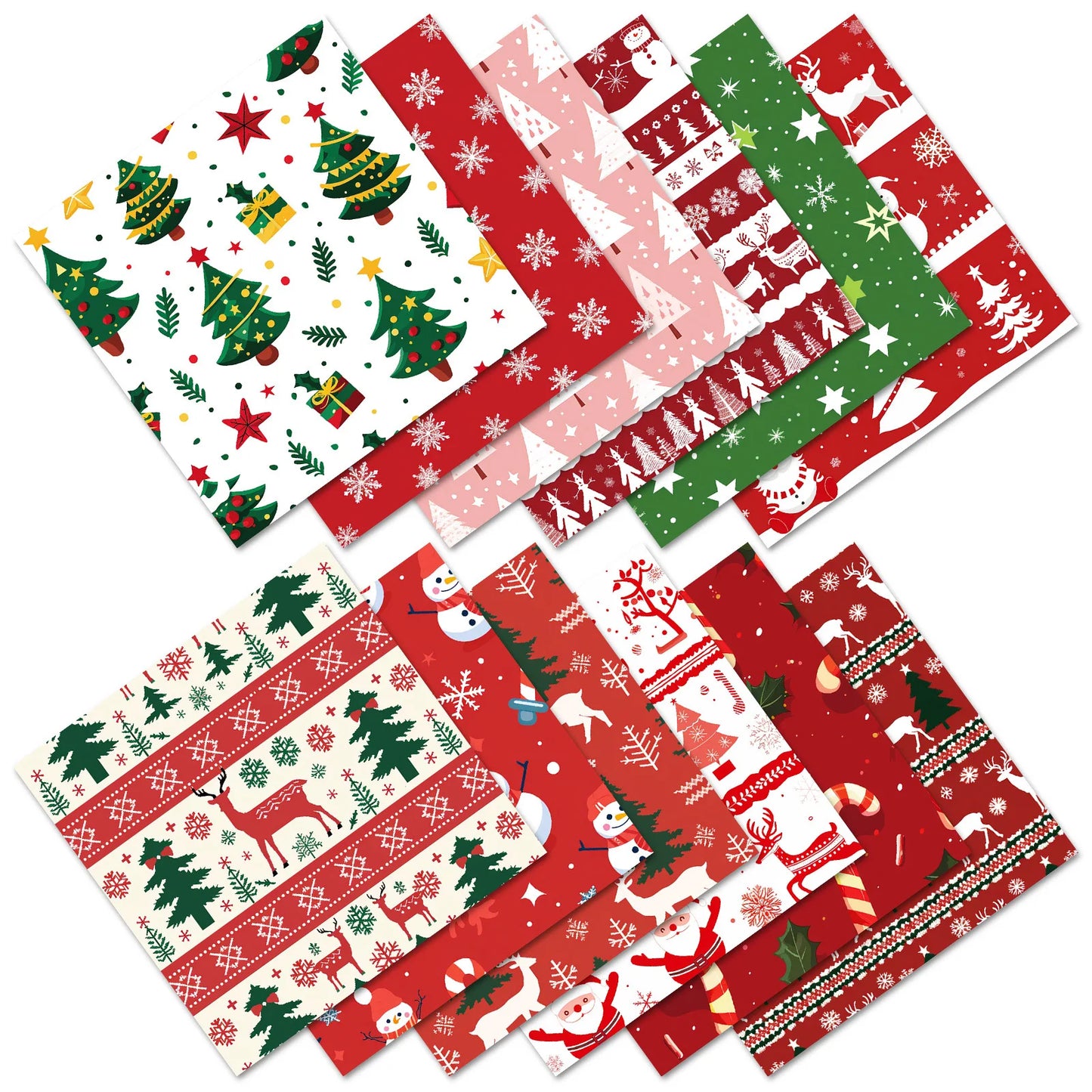 12Zhang/papier matériel de décoration de noël, flocon de neige arbre de noël bonhomme de neige motifDIYScrapbook papier d'emballage cadeau