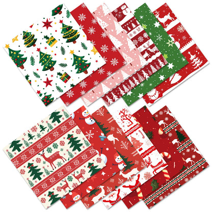 12Zhang/papier matériel de décoration de noël, flocon de neige arbre de noël bonhomme de neige motifDIYScrapbook papier d'emballage cadeau
