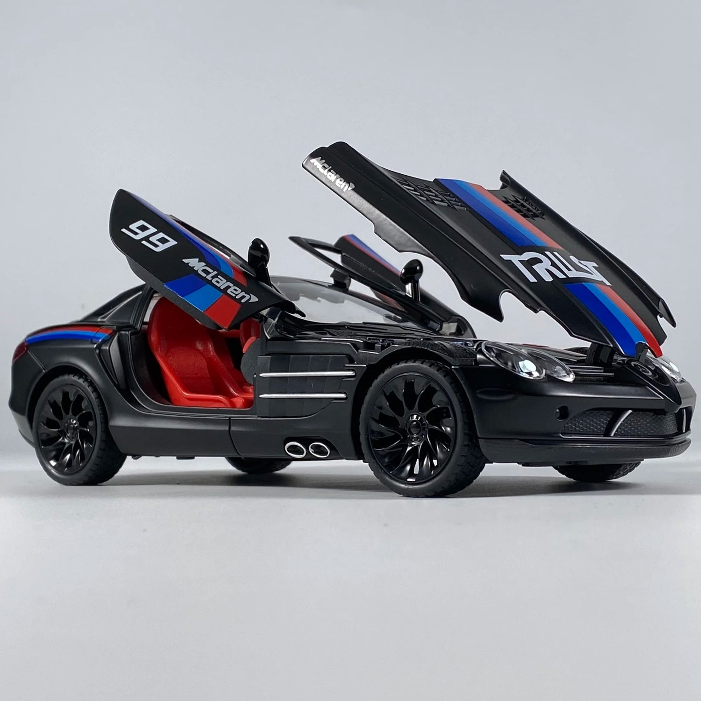 1:24 Benz SLR McLaren 722 AMG Super voiture de sport alliage métal moulé sous pression modèle de voiture son et lumière retirer enfants jouets voiture anniversaire