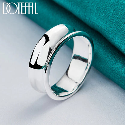 DOTEFFIL – bague Concave lisse Simple en argent Sterling 925 pour femmes,