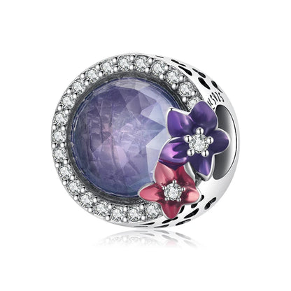 100% argent Sterling 925 véritable 10 couleurs breloque coeurs radieux en cristal pour Bracelet