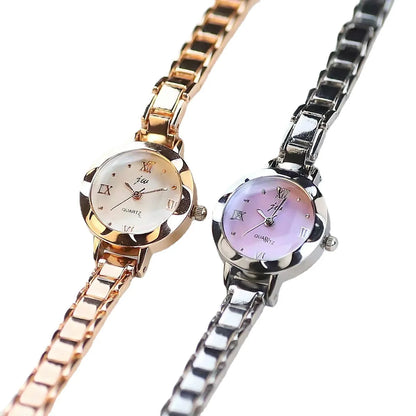 Montre argentée à petit cadran pour femme, acier inoxydable,