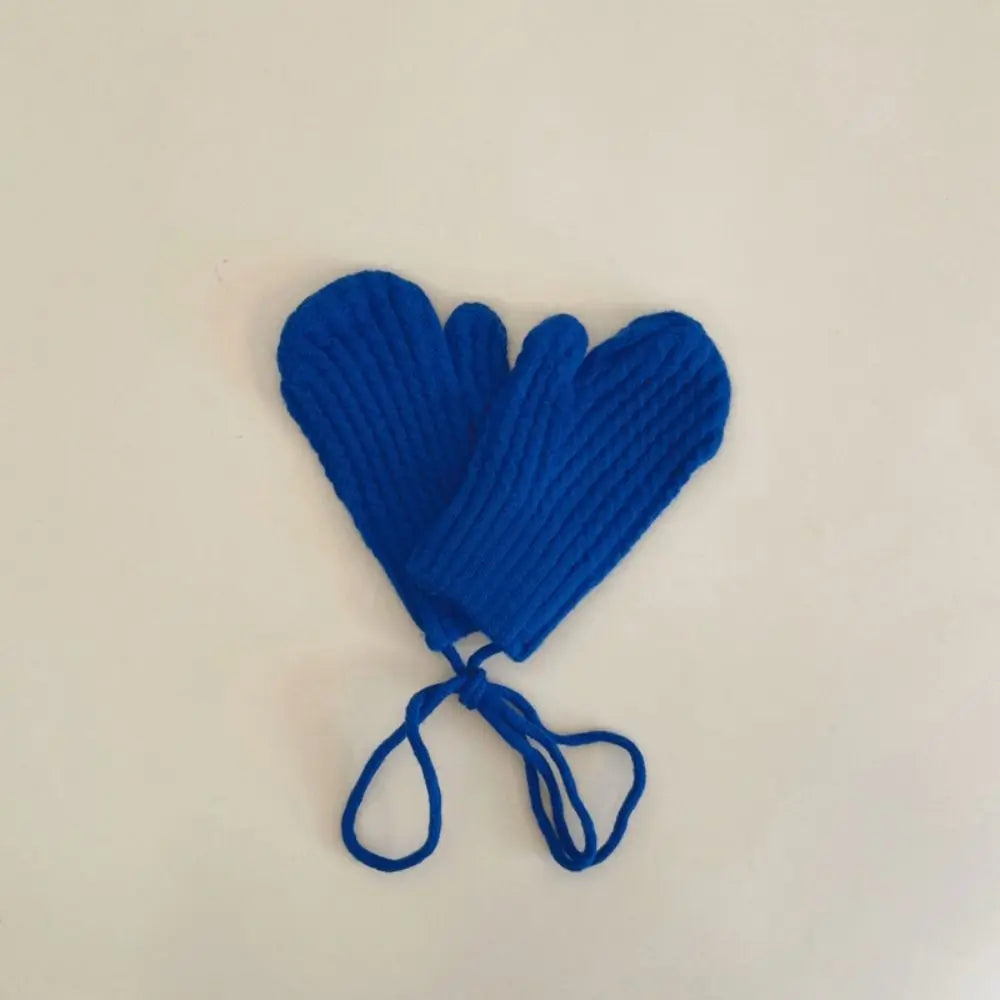 Gants en tricot résistants au froid pour enfants, mitaines chaudes, gants à laçage décontractés, document solide, automne, hiver, nouveau
