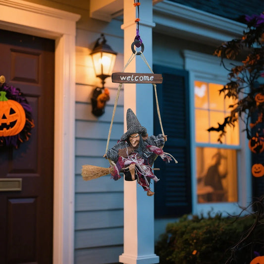 Décorations de fantômes suspendues uniques pour Halloween en plein air, accessoires de maison hantée, porte d'entrée effrayante, fournitures d'ornement de poupée suspendue