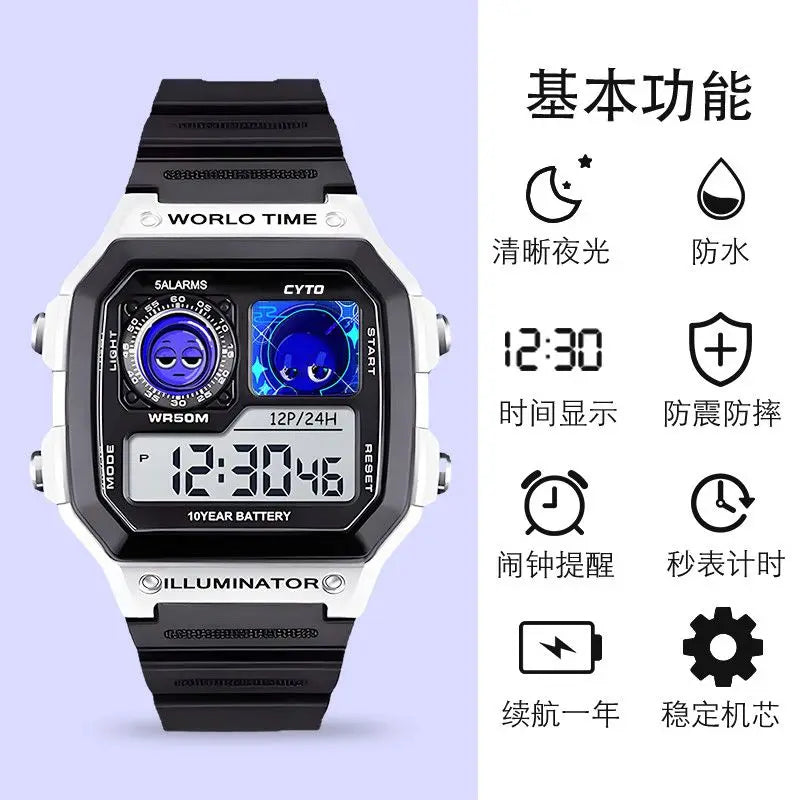 Kawaii Sprunki dessin animé enfants montre Sport montres bracelet en Silicone LED étanche montre numérique pour enfants montre-bracelet électronique