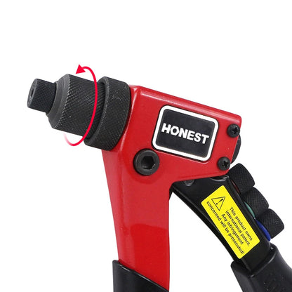 Rap-Duty-Pistolet à riveter ennemi, circulation manuelle de la glycine, conception d'économie de polymérisation, comprend 4 buses interchangeables, 2.4mm, 3.2mm, 4.0mm, 4.8mm