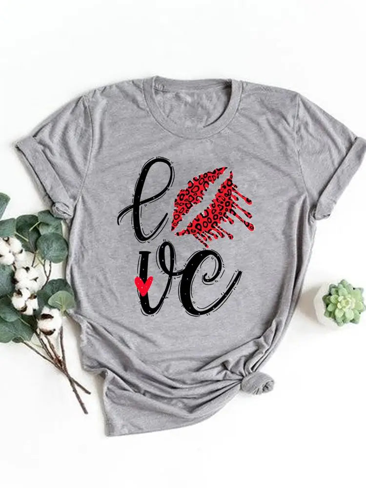 T-shirt manches courtes pour femmes, vêtement basique, haut d'été, maquillage rayé, joli et mignon, imprimé, à la mode, graphique