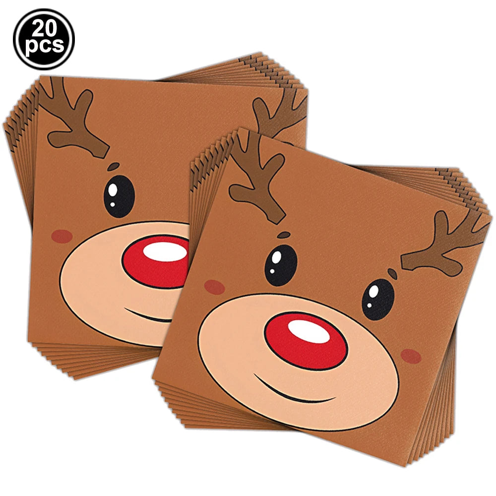 Fournitures de noël, bannière joyeux noël, ballon, bouteille de vin, autocollants, assiettes en papier jetables, pailles, décorations de fête de noël