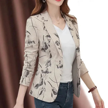 2023 printemps automne femmes nouveau imprimé petit costume veste femme à manches longues mince court rétro manteau dames petit parfumé haut Blazer