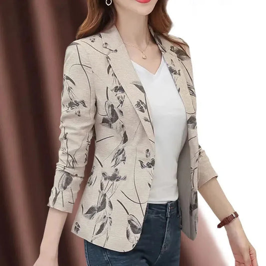 2023 printemps automne femmes nouveau imprimé petit costume veste femme à manches longues mince court rétro manteau dames petit parfumé haut Blazer