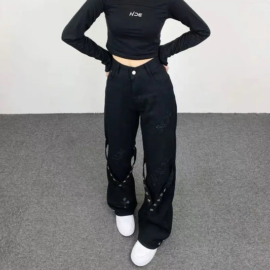 Jeans High Street pour hommes et femmes, pantalons micro évasés, conception de niche, fouet droit, vêtements Y2K, nouveau