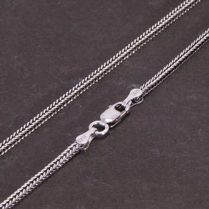 Collier en argent Sterling 925 pur pour femmes et hommes, chaîne Vintage sétaire 1.6mm rétro solide